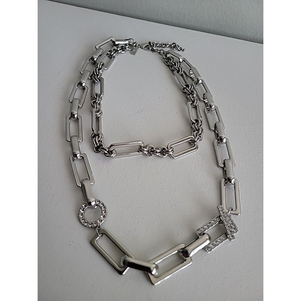 INC International Concepts Silver Tone Chain Necklace/Belt